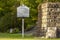 A sign post showing the location of the ruins of historic Ellicott Mills