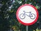 Sign prohibiting the movement of cyclists in the Park