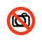 Sign prohibiting photographing - illustration.