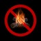 Sign of prohibition of fire incitement