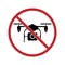 Sign prohibits the use of a quadrocopter. Simple image