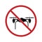 Sign prohibits the use of a quadrocopter. Simple image