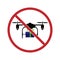 Sign prohibits the use of a quadrocopter. Simple image