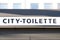 Sign of public city toilette