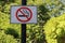 Sign in a public place informing that smoking is prohibited