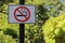 Sign in a public place informing that smoking is prohibited