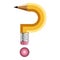 Sign question mark pencil icon, cartoon style