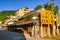 Sign reads `Entrance to Konpira Pilgrimage Route` along old street, Kagawa, Japan