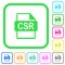 Sign request file of SSL certification vivid colored flat icons