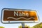 Sign river Nahe with wave symbol and brown color as touristic sc