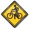 Sign slide cycling and bike