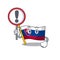 With sign slovakia cartoon flag fluttering on pole