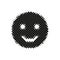 Sign of Smile, emoji halftone icon. Dotted grunge symbol of ink spots. Textured design element. Vector