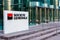 Sign of the Societe Generale banking group at the head office