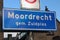 Sign of start urban area of Moordrecht in the Netherlands, part of municipality Zuidplas.