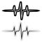 sign sticker music pulse frequency vector wave sound, abstract techno rave sticks, heartbeat cardio files, heart beat