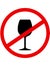 Sign stop alcohol with wine glass