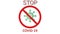 Sign Stop Coronavirus Alert. Animation of Stop sign icon notifications