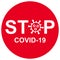 Sign Stop COVID-19, concept of coronavirus disease prevention and quarantine. Banner with COVID19 coronavirus icon and pandemic