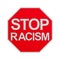 Sign stop racism on white background. Isolated 3D illustration