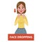 Sign of a stroke infographic. Woman with face drooping