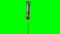 Sign symbol exclamation mark point from alphabet helium silver balloon floating on green screen -