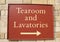 Sign. tearoom and lavatories.