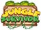 Sign template with word jungle survivor on wooden board