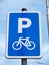 Sign to bicycle parking in Barceloneta, Barcelona, Spain