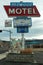 The sign to the Redwood Motel in Bridgeport, California, USA