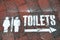 Sign for toilets