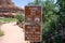 Sign for the Trading Post Trail in Red Rocks Park and amphitheater in Morrison Colorado