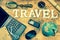 Sign Travel, Laptop, Mouse, Globe, Compass, GSM Phone, Letter, M