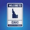 The Sign United states of America with message, Idaho and map on Blue Background vector art image illustration