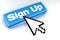 Sign Up button with mouse cursor over