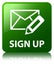Sign up (edit mail icon) green square button
