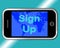 Sign Up Mobile Message Shows Online Registration