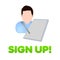 Sign up register icon design