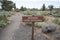 Sign for the Upper Entrance to the Sentinel Cave in Lava Beds National Monument in California USA