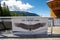 A sign using a silhouette of bald eagle`s wingspan to show two meters and encouraging park goers to socially distance.    July 13t