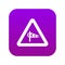 Sign warning about cross wind from the left icon digital purple