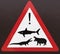 Sign warning of dangerous animal in the area, South Africa