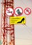 Sign Warning Girls in High Heels in Riga, Latvia