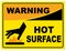 Sign warning hot surface