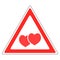 Sign warning about love Valentine`s day