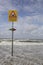 Sign warning people for dangerous swimming situation