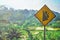 Sign warning of steep roads in Sumatra