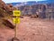 Sign, watch for falling rocks, Grand Canyon USA