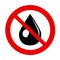 Sign water drop forbidden, do not wet logo vector illustration. Tear Symbol. Keep Dry. Prohibited oil icon. Warning