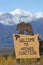 Sign welcoming visitors to Haines Junction, Yukon